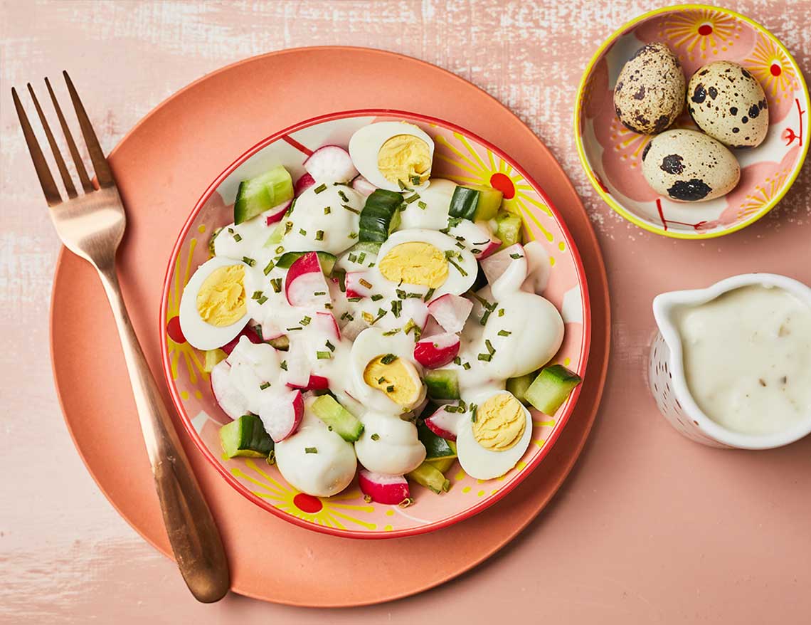 Fürjtojásos saláta